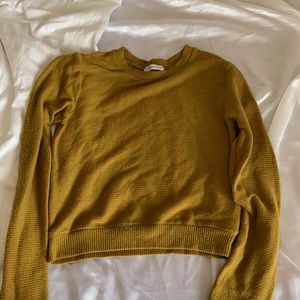 Urban Outfitters Mustard Cropped Ribbed Sweater